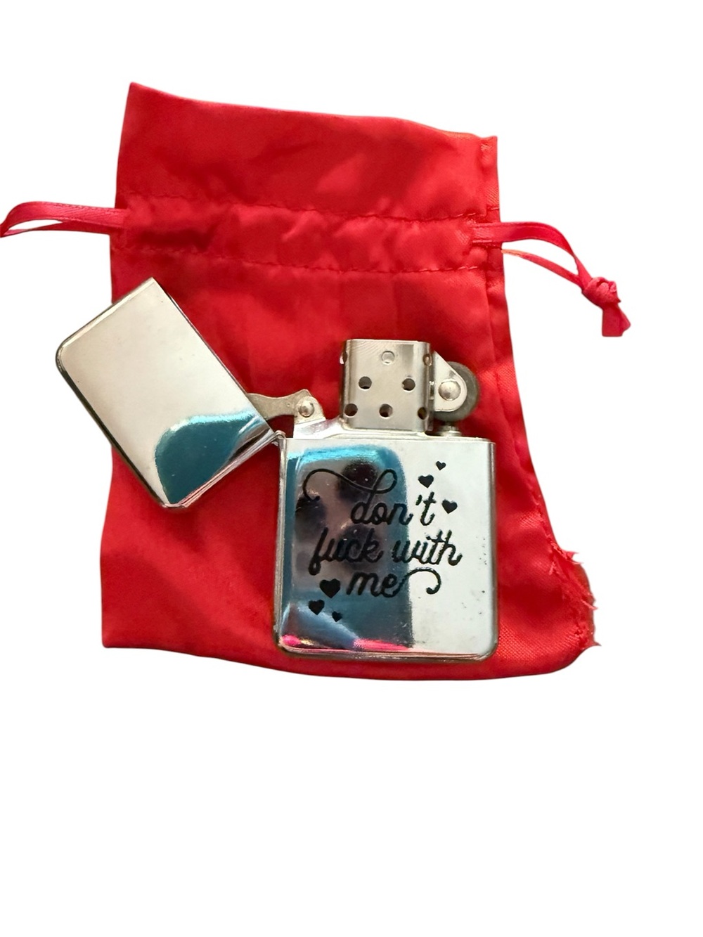 Engraved Silver Lighter - "Don't f* with me" brand new zippo - Picture 2 of 2